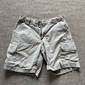 Carhartt 34 Beige Canvas Cargo Shorts Cotton Flat Front Pockets Men's Casual